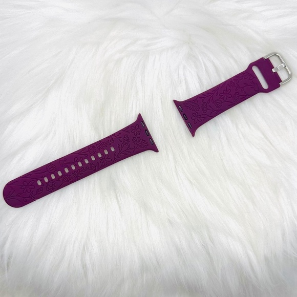 New Floral Design Apple Watch Bands  38mm 40mm 41mm in Violet style 2 - Picture 1 of 4